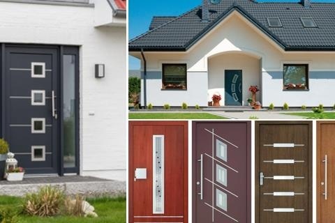 Wir wählen die Eingangstüren aus. Aus Aluminium, aus PVC oder aus Holz?